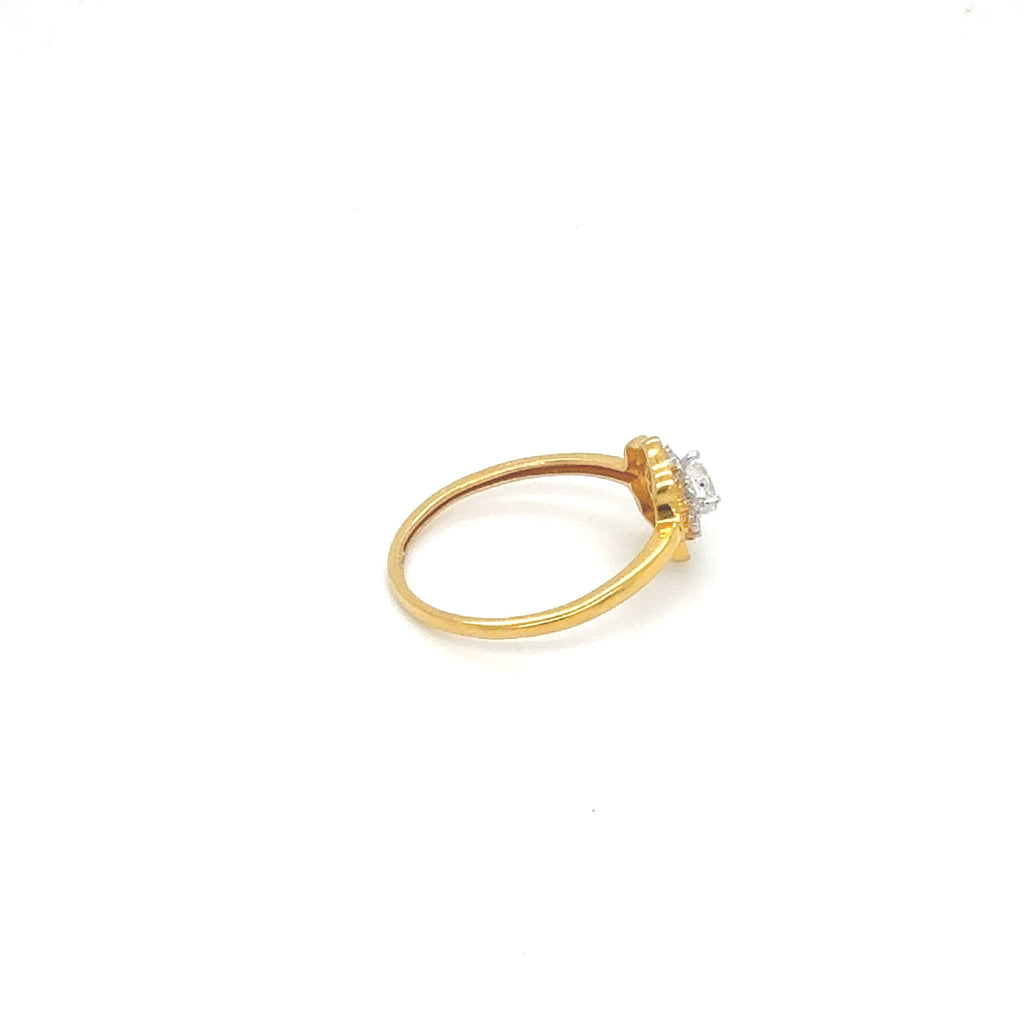 Sunflower Design Stone Yellow Gold Ring
