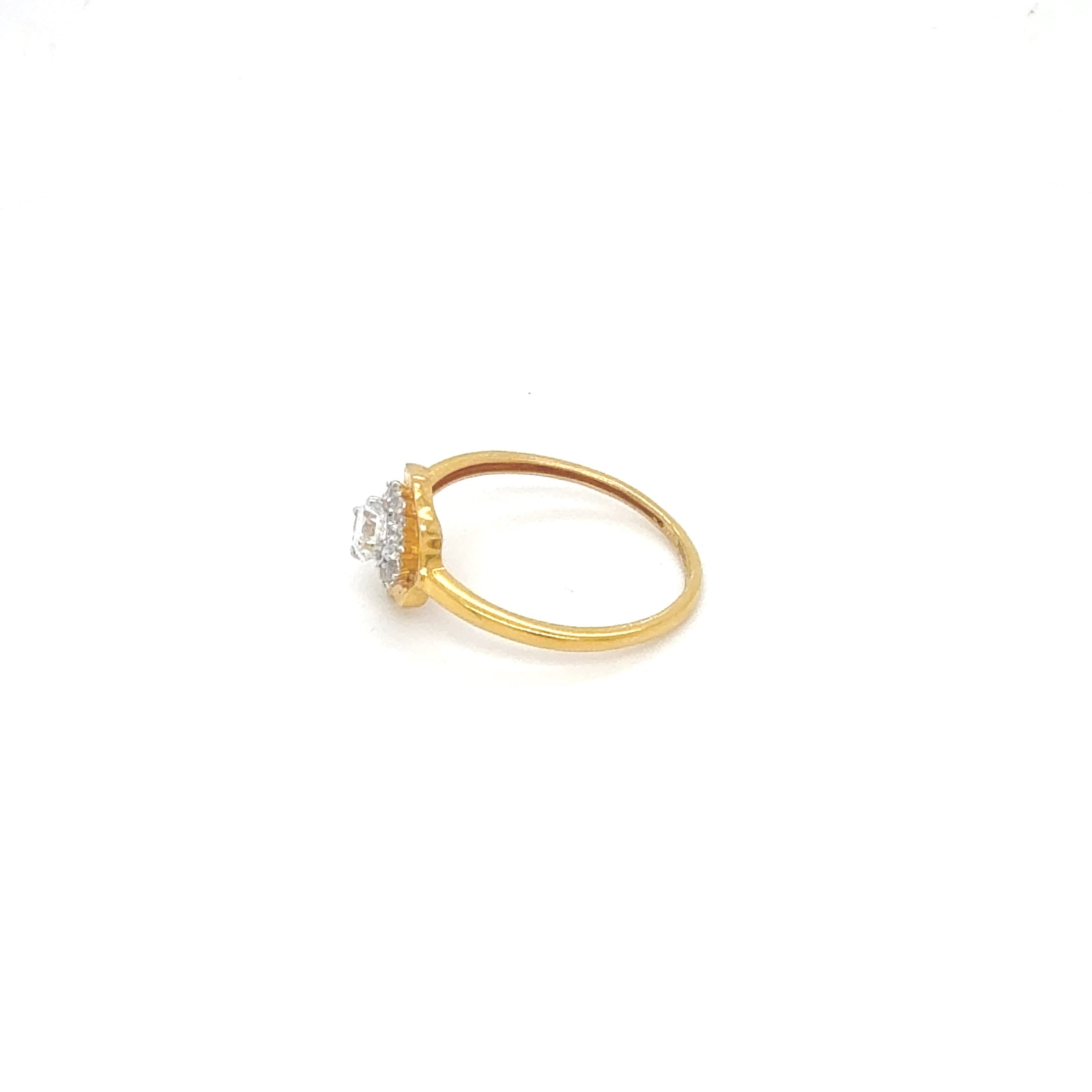 Sunflower Design Stone Yellow Gold Ring