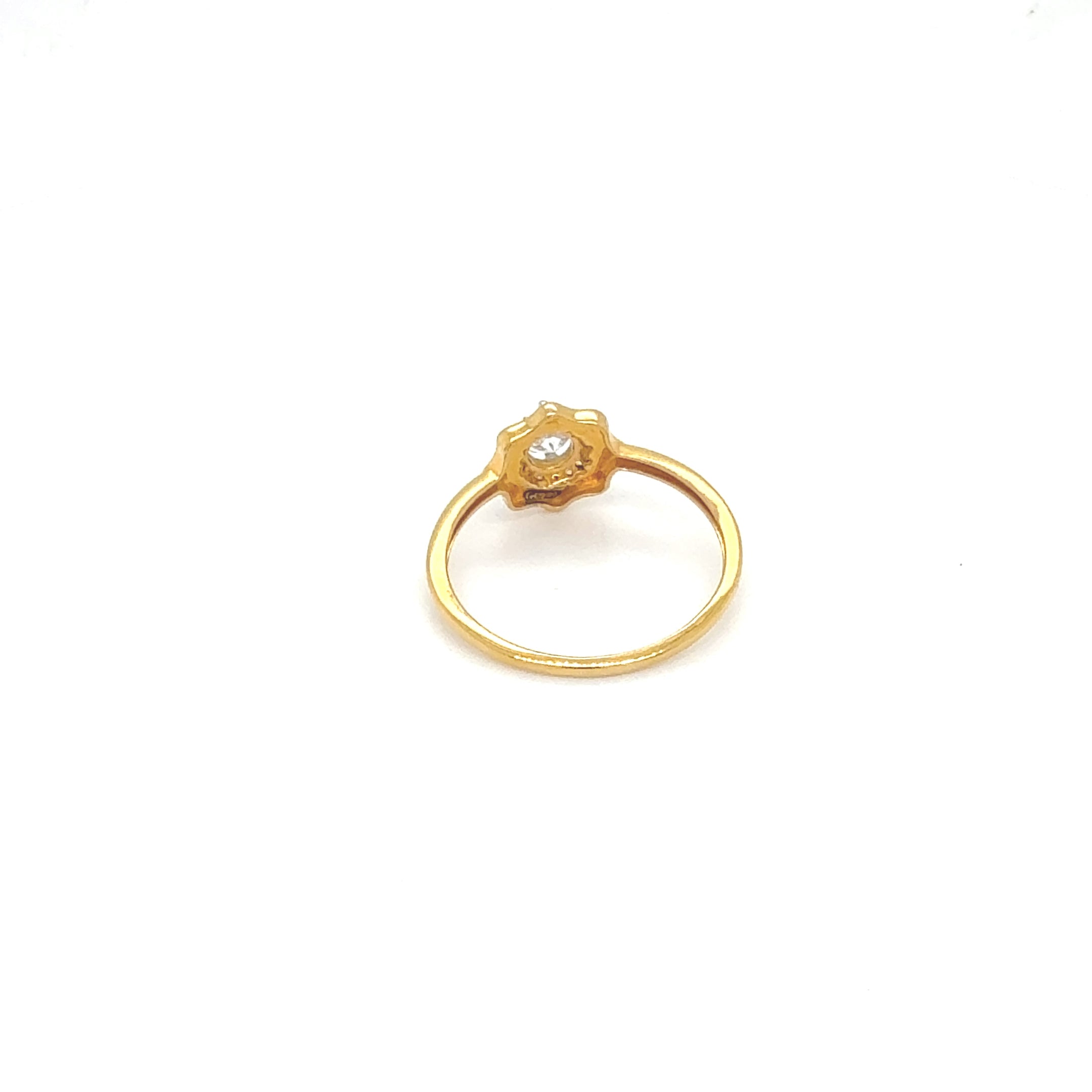 Sunflower Design Stone Yellow Gold Ring