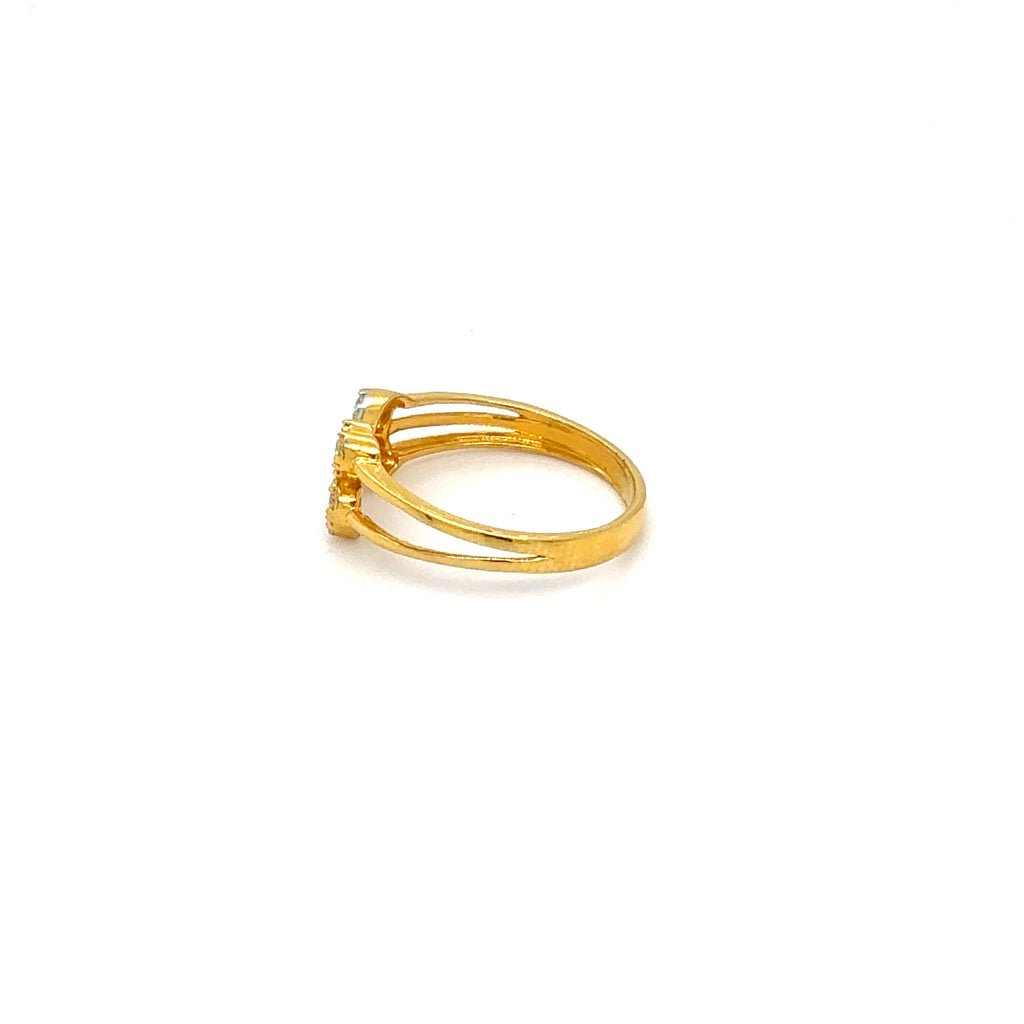 Triple Heart Yellow Gold Ring