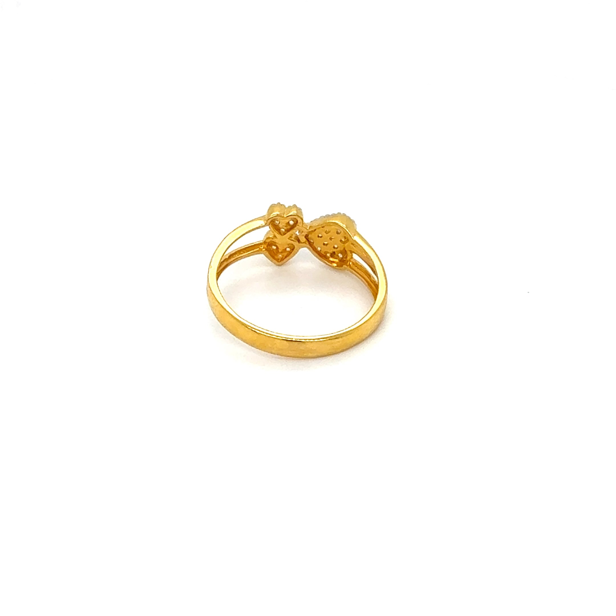 Triple Heart Yellow Gold Ring