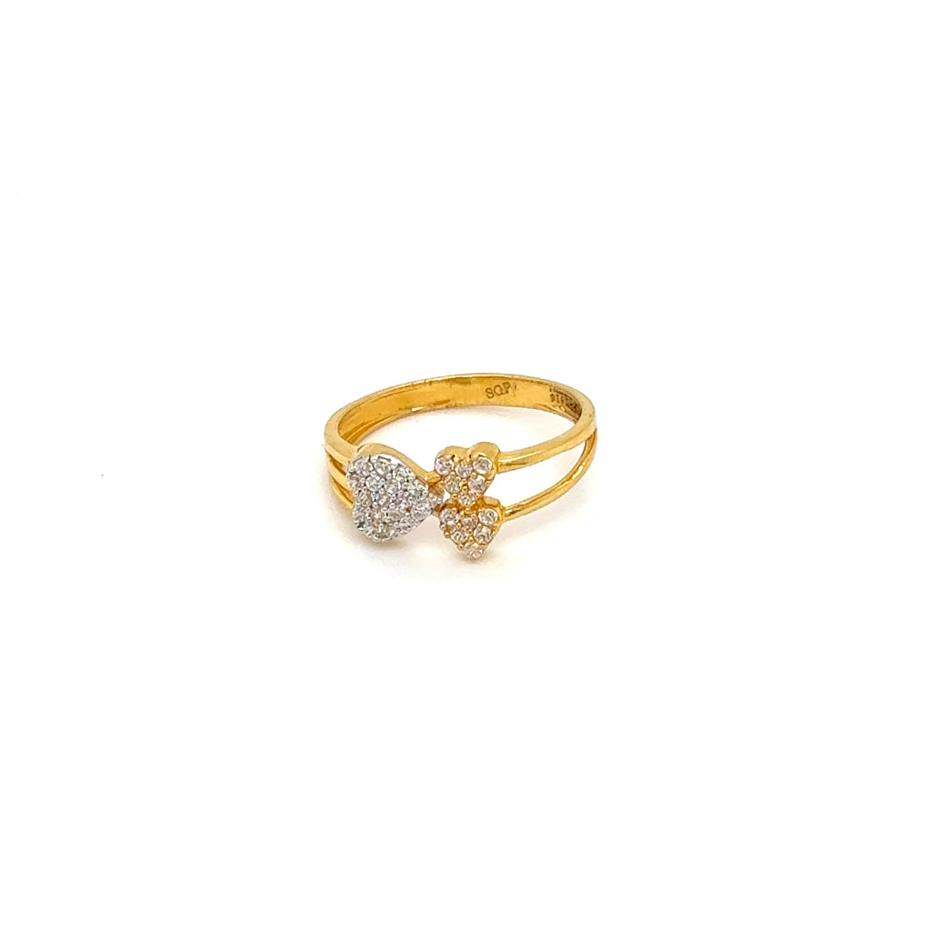 Triple Heart Yellow Gold Ring