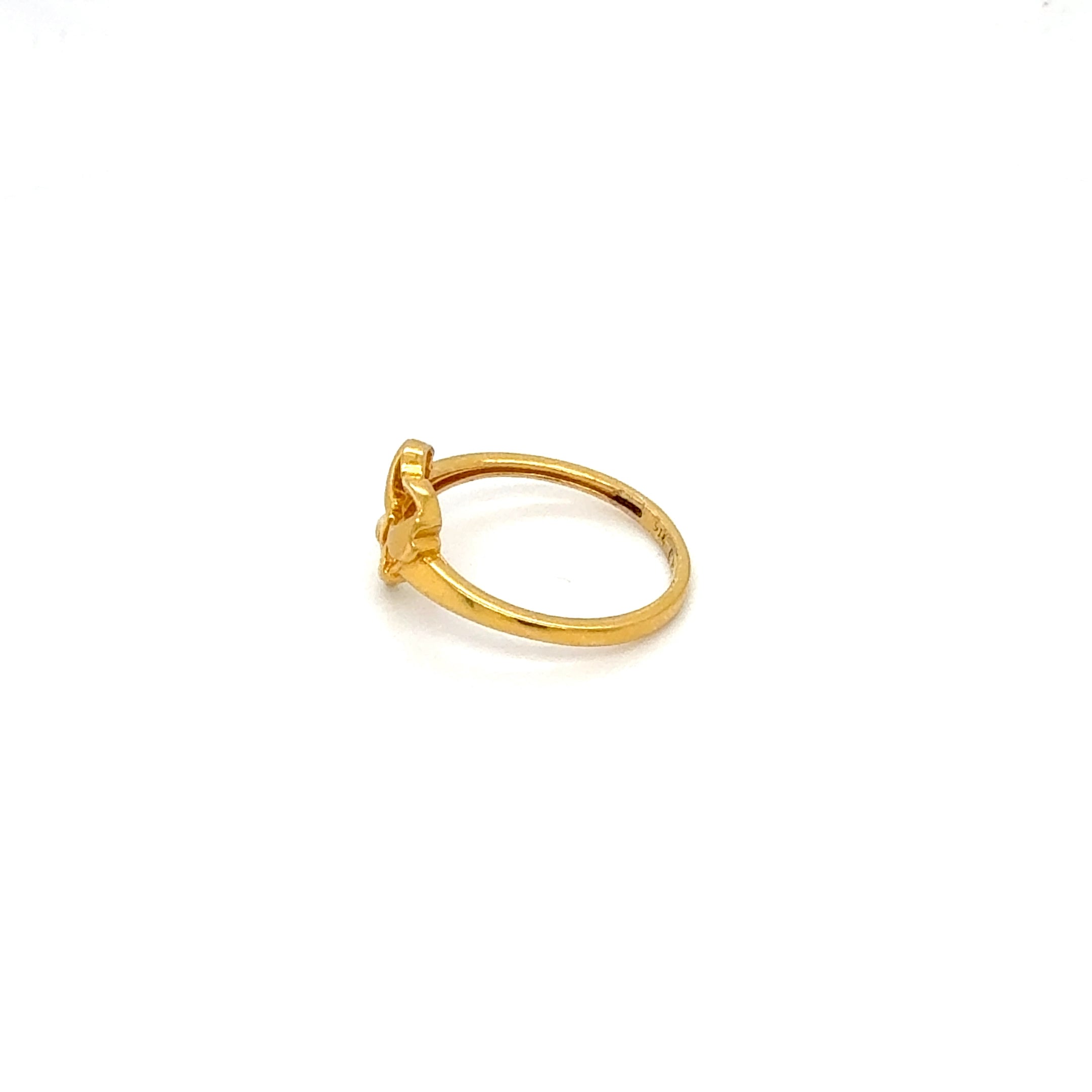 Heart Design Yellow Gold Band Ring