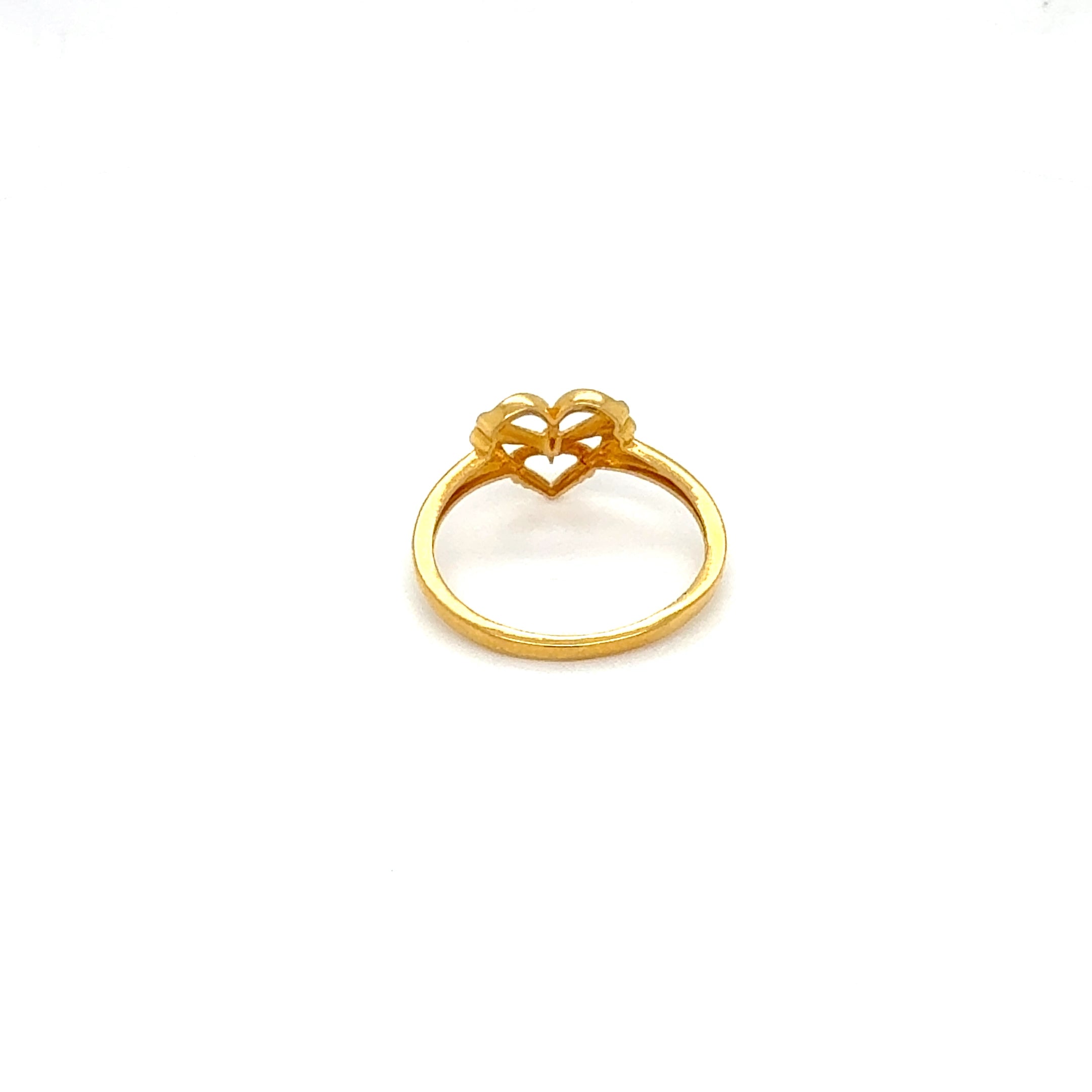 Heart Design Yellow Gold Band Ring