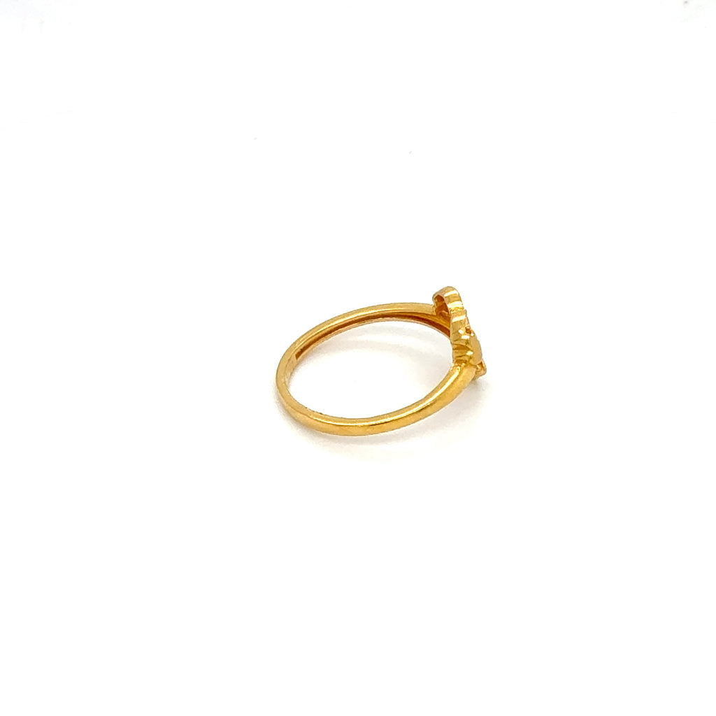 Heart Design Yellow Gold Band Ring
