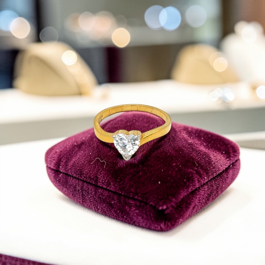 Heart Cut Stone Yellow Gold Ring