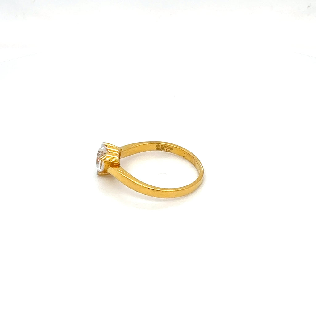 Heart Cut Stone Yellow Gold Ring