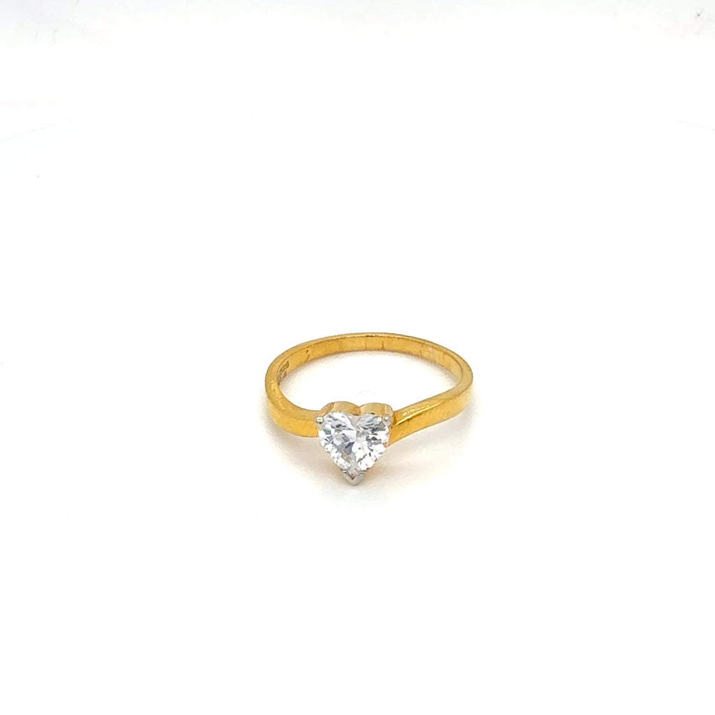 Heart Cut Stone Yellow Gold Ring