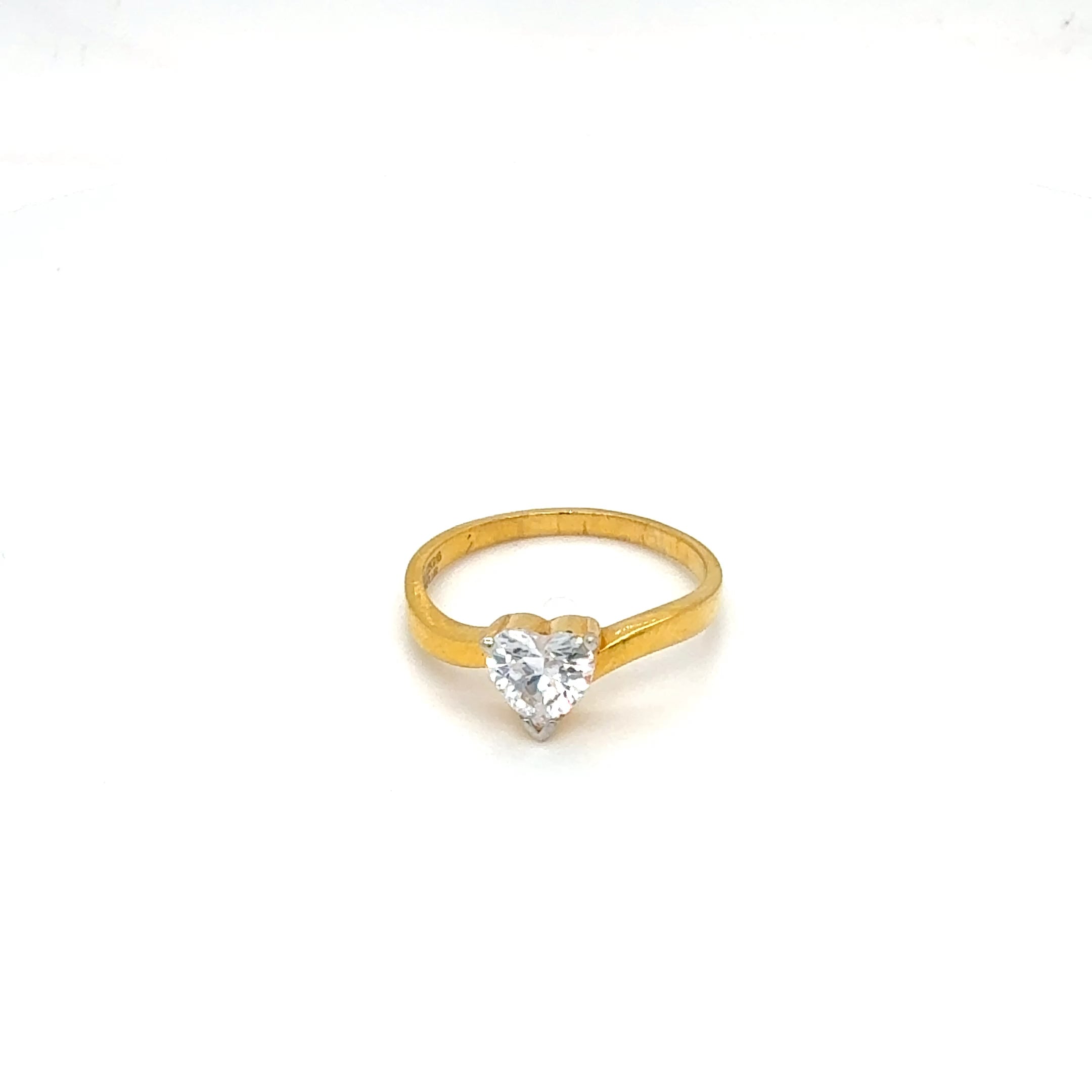 Heart Cut Stone Yellow Gold Ring