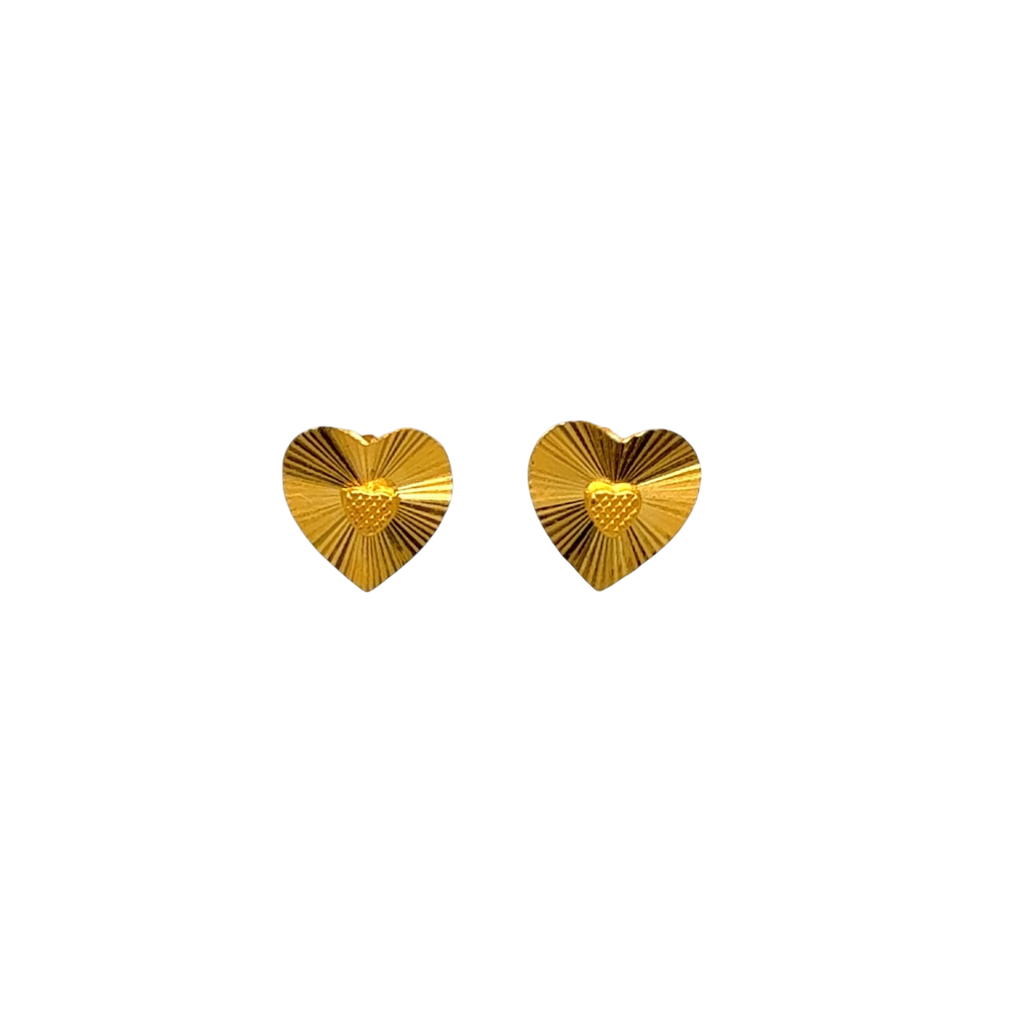 Radient Heart Gold Stud Earrings