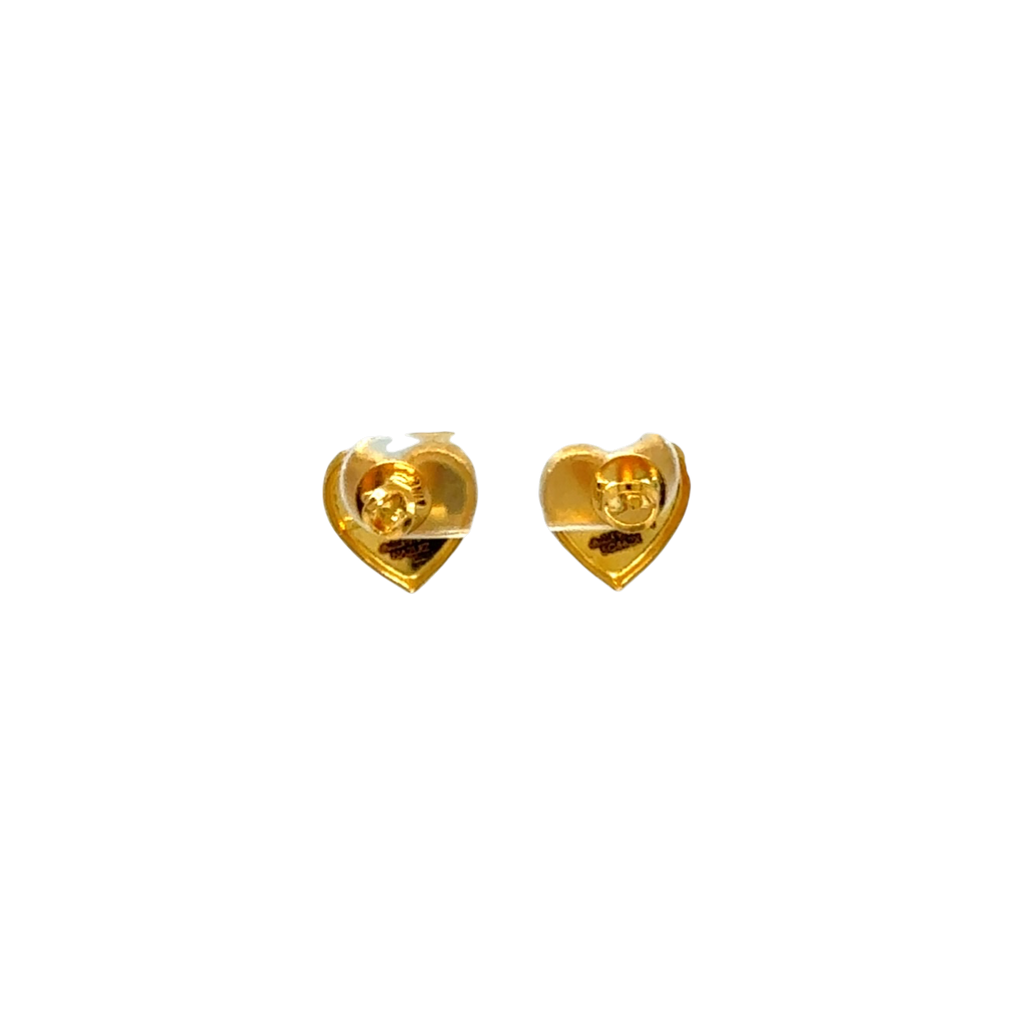 Radient Heart Gold Stud Earrings