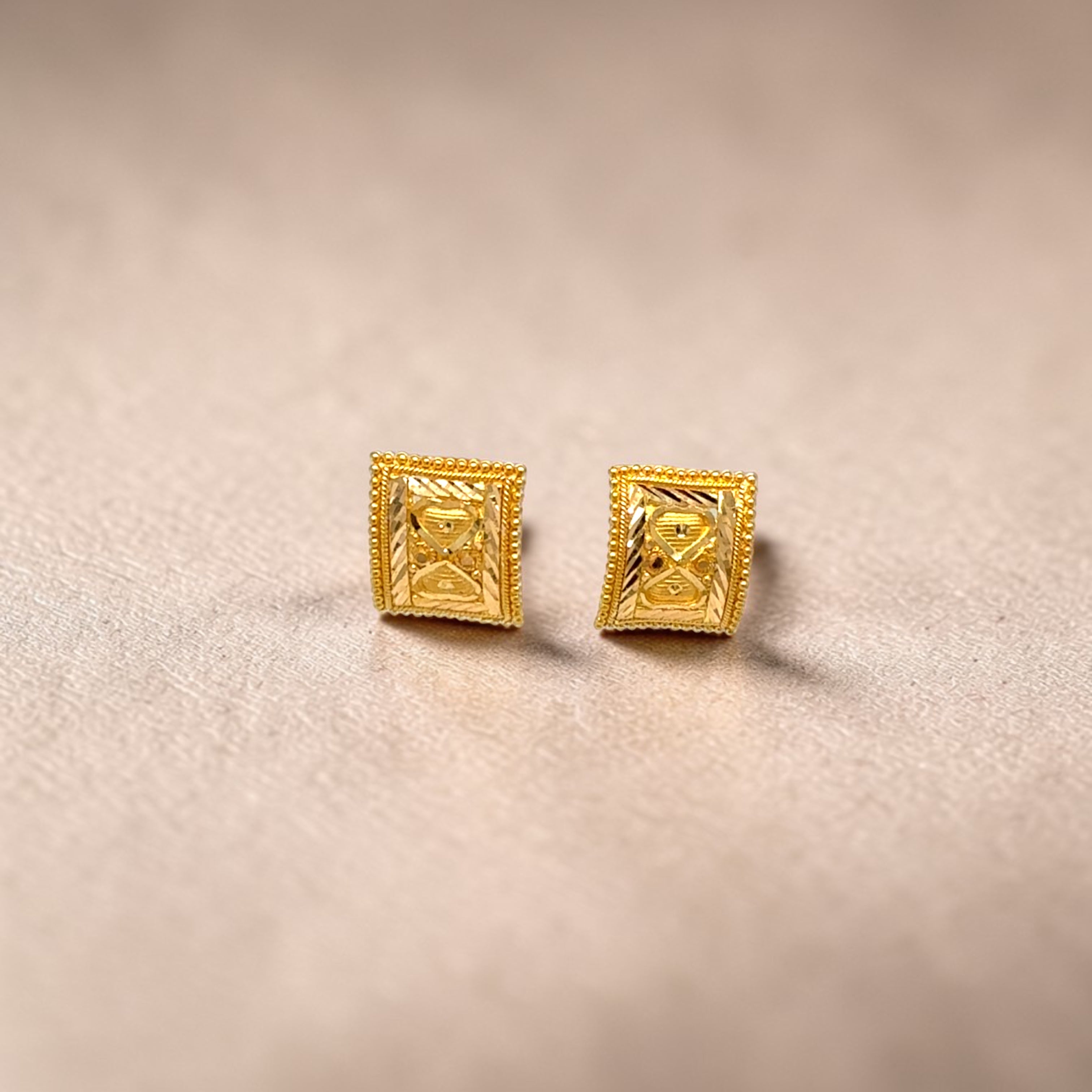 Regal Square Gold Studs