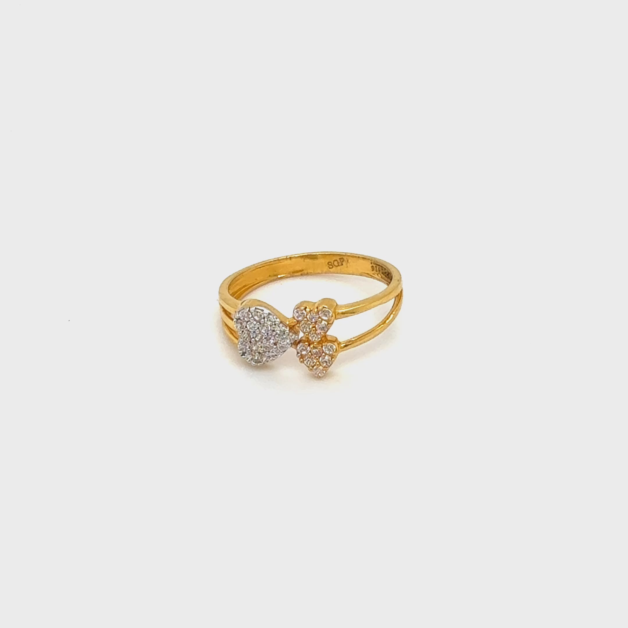 Triple Heart Yellow Gold Ring