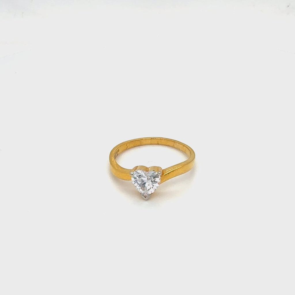 Heart Cut Stone Yellow Gold Ring