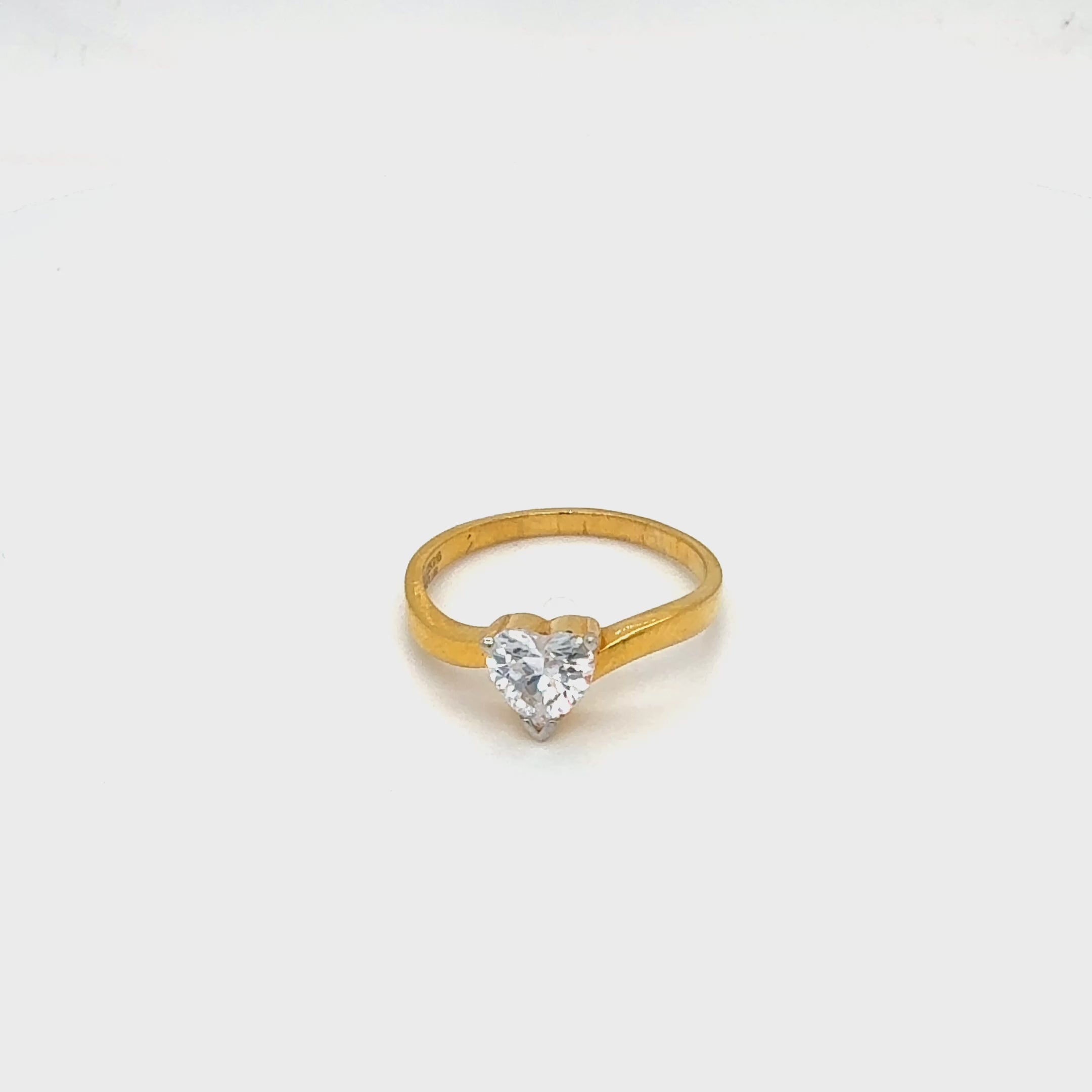 Heart Cut Stone Yellow Gold Ring